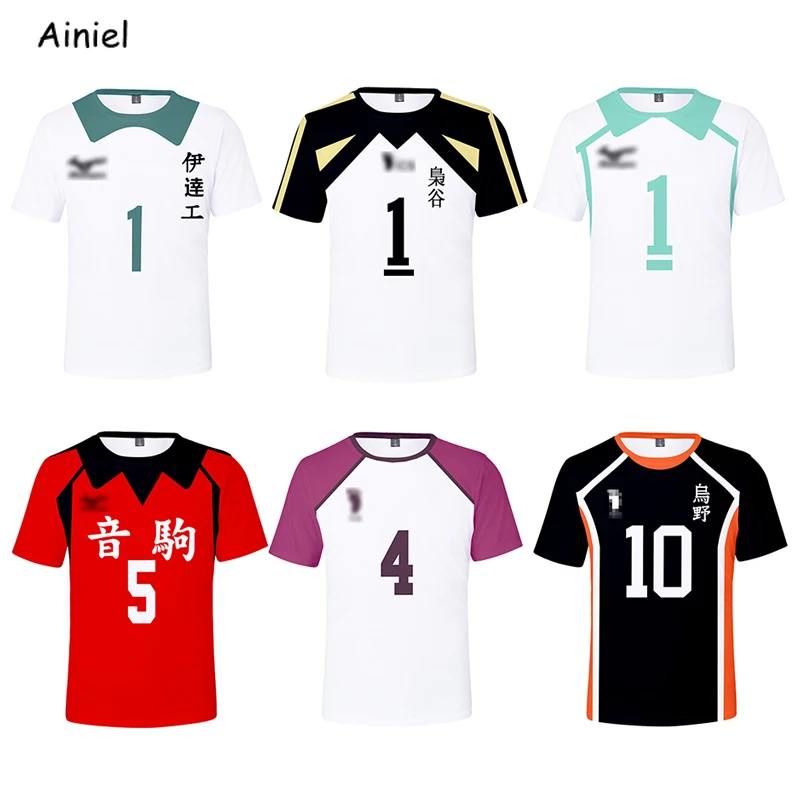 

Anime Oikawa Tooru Haikyuu Jersey Shirt Hinata Cosplay Volleyball Uniform Tshirt Men's Clotheing Tops Kozume Kenma T Shirt Tee