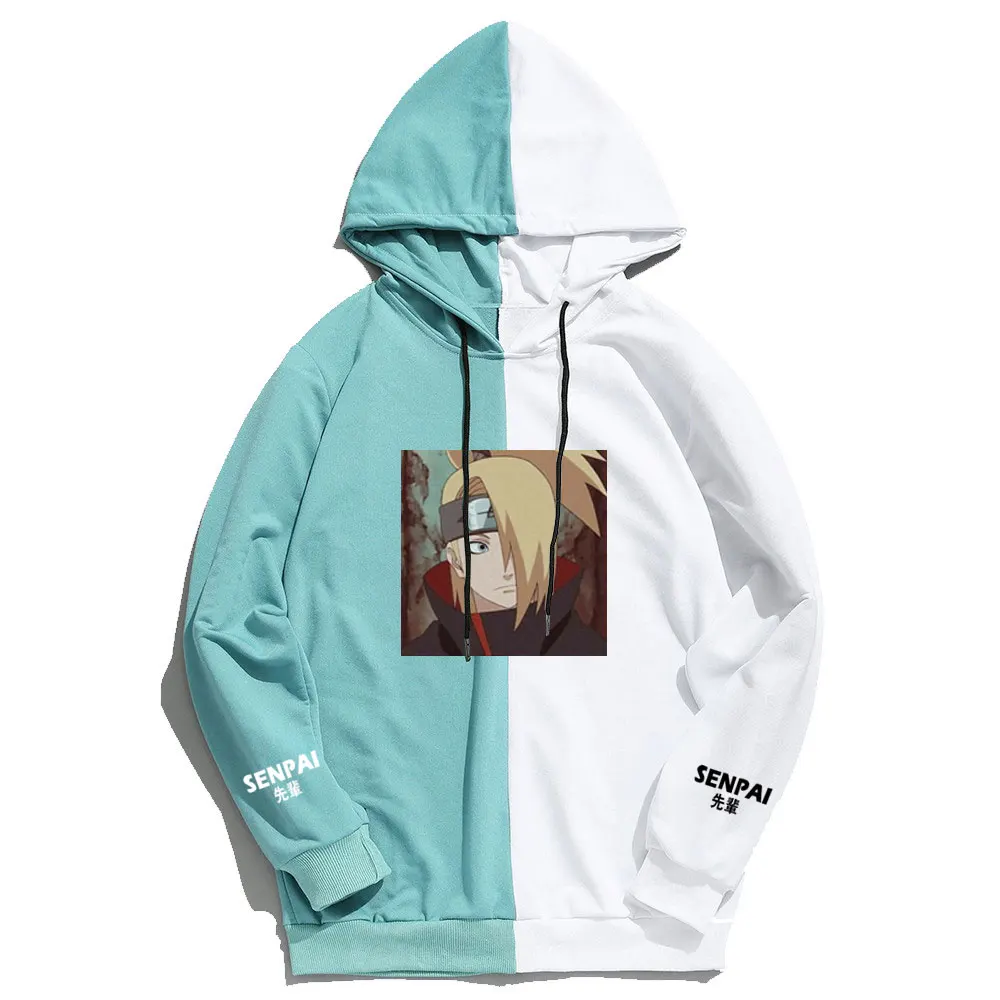 Худи в стиле Харадзюку худи с аниме Акацуки Deidara senpai двухцветная тонкая кофта