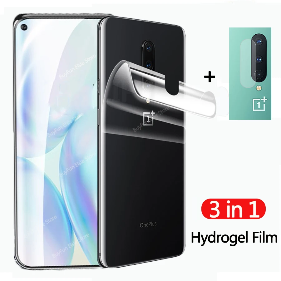

3 in 1 Back Film On For Oneplus 8 Pro Hydrogel Films For oneplus one plus 8 pro 8pro Soft Protective Film