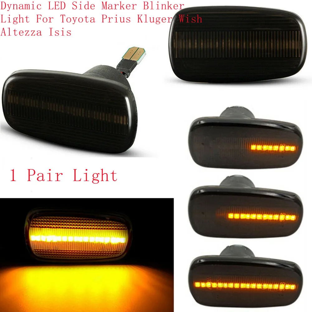 

2pcs Car Dynamic LED Light Side Marker Blinker Light For Toyota Prius Kluger Wish Altezza Isis 12V Lens Clearance Lights