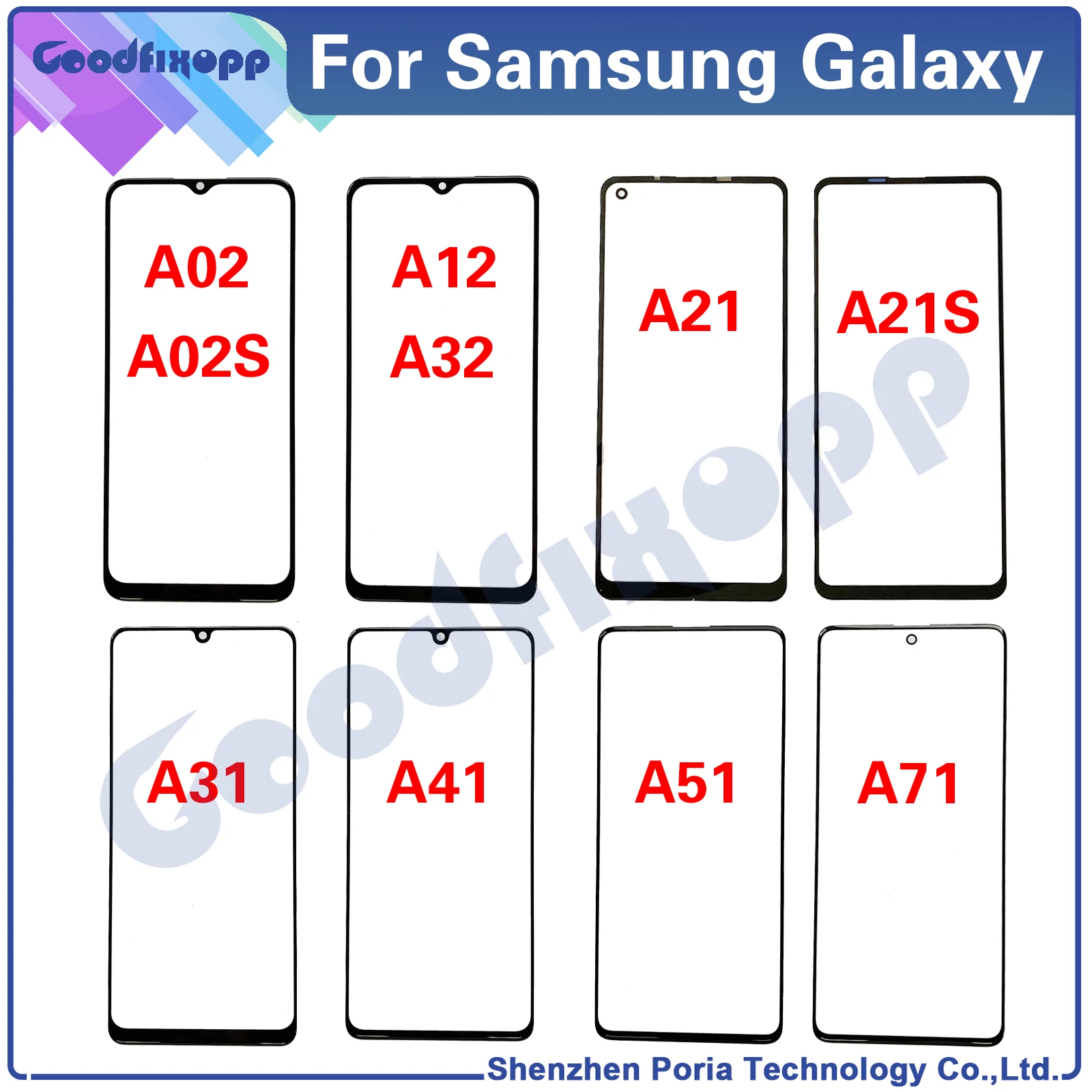 

Стеклянный экран для Samsung Galaxy A02, A02S, A12, A32, A52, A72, A21, A21S, A31, A41, A51, A71, ЖК-дисплей, сенсорный передний Внешний объектив