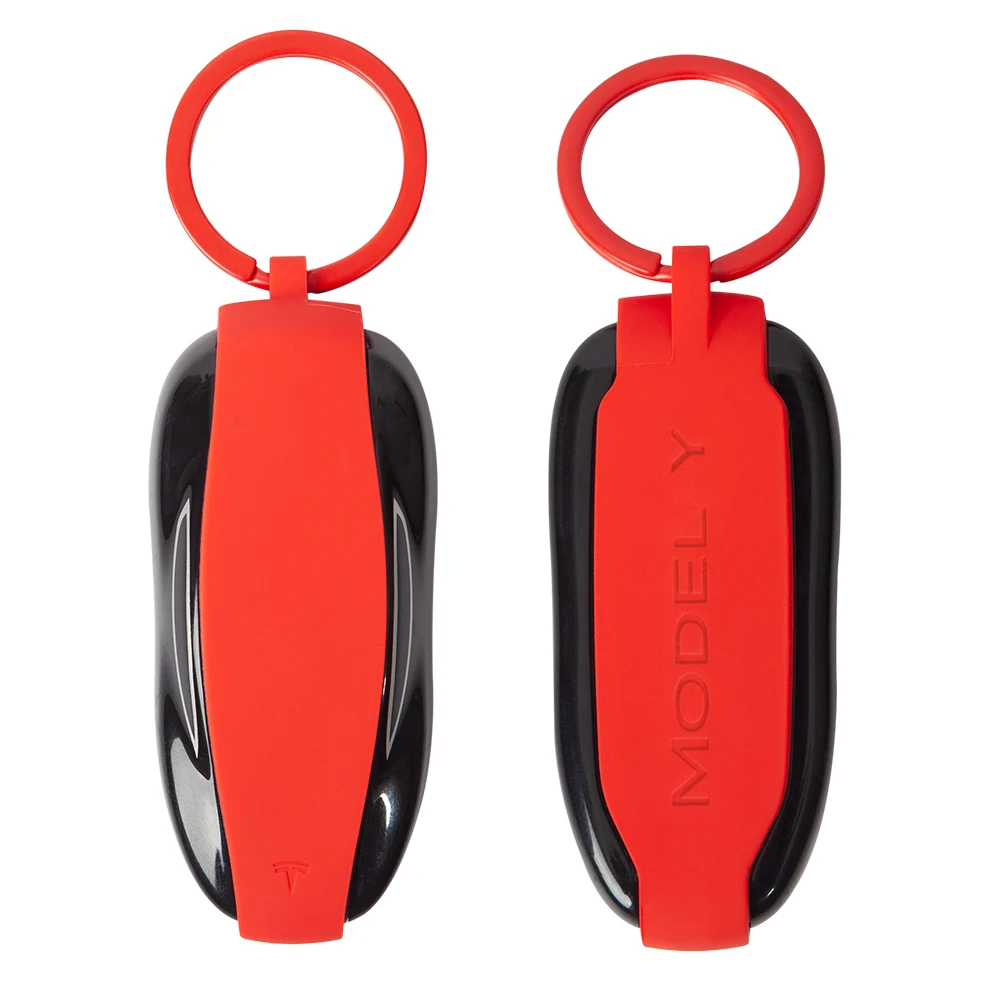 

Heenvn 2021 New ModelY Car Key Case Cover For Tesla Model Y Accessories Protector Keychain White Black Red Green Blue Gray