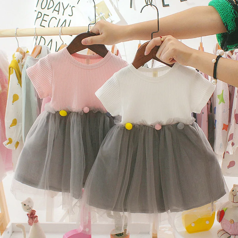 Для девочек новое красивое платье принцессы из сетчатой ткани детская одежда для