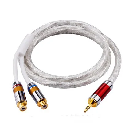 

HIFI Stereo 3.5mm male to 2 RCA Male/Female Dual RCA Audio Cable OFC Silver Plated Hi-Fi for MP3 CD DVD TV PC amplifier
