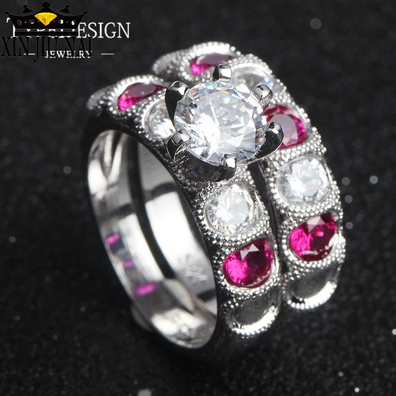 2 шт. женские кольца с красным гранатом размеры 5-12 | Украшения и аксессуары