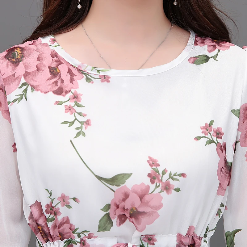 Шифоновые блузки рубашки 5XL 4XL 3XL размера плюс женская одежда для офиса работы