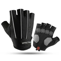 new fingerless gym gloves wiping sweat from thumb bicycle motorcross reflective strip fitness knuckle half finger silicone glove