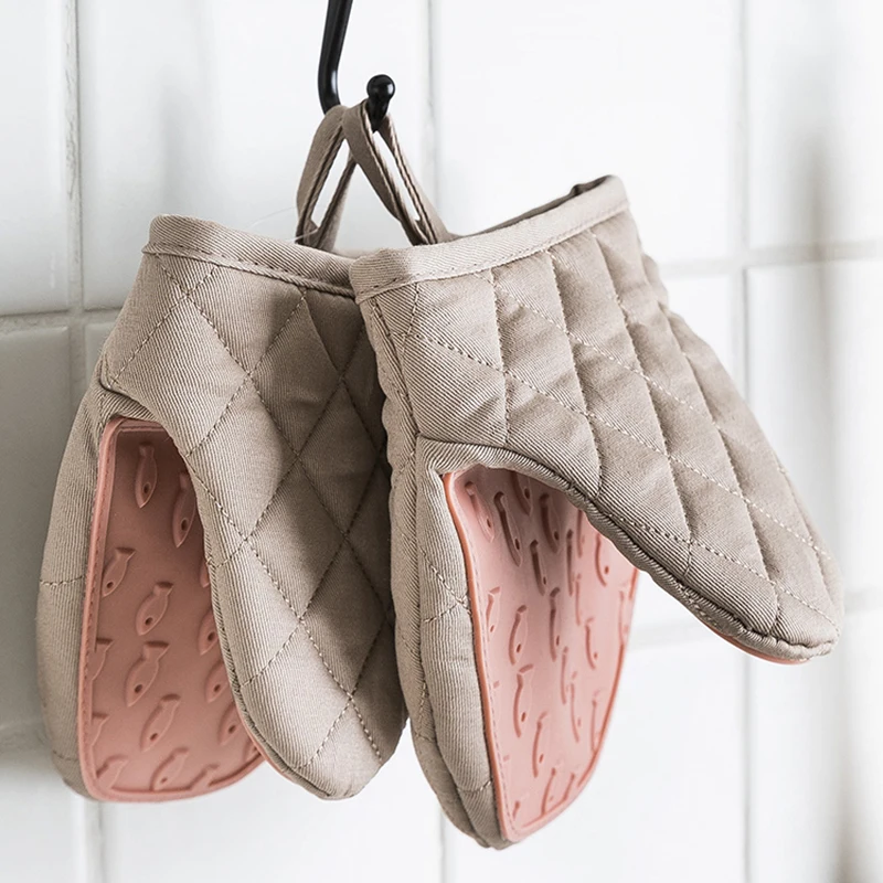 

One Piece Silicone Anti-scalding Oven Gloves Mitts Kitchen Silicone Gloves Tray Dish Bowl Holder Baking Insulation Hand Clip