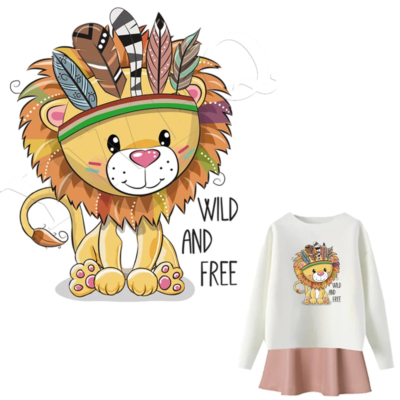 

Animal Patches Iron-On Heat Transfers Cartoon Ironing Stickers Stripe On Clothes Iron On Patches For T-shirt Heat Press Applique