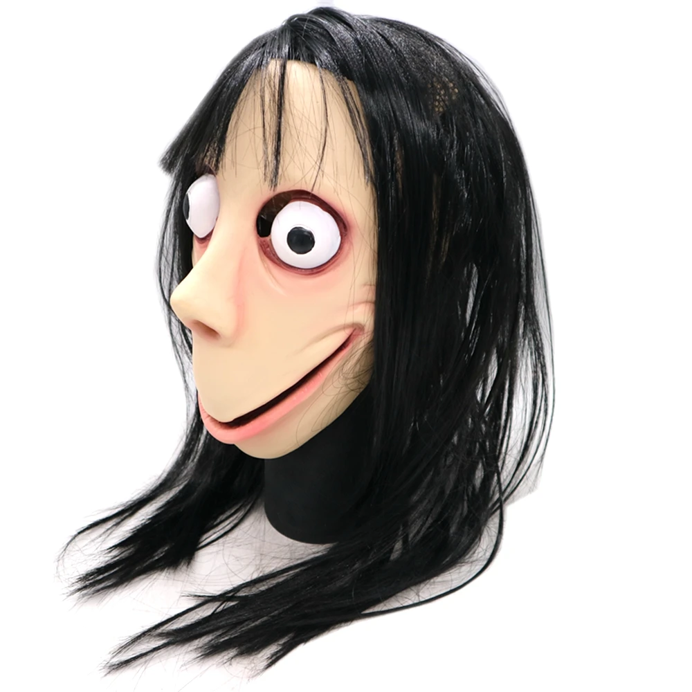 Маска Момо взлом вызов игра КИТ маска МОМО с большими глазами и длинным париком