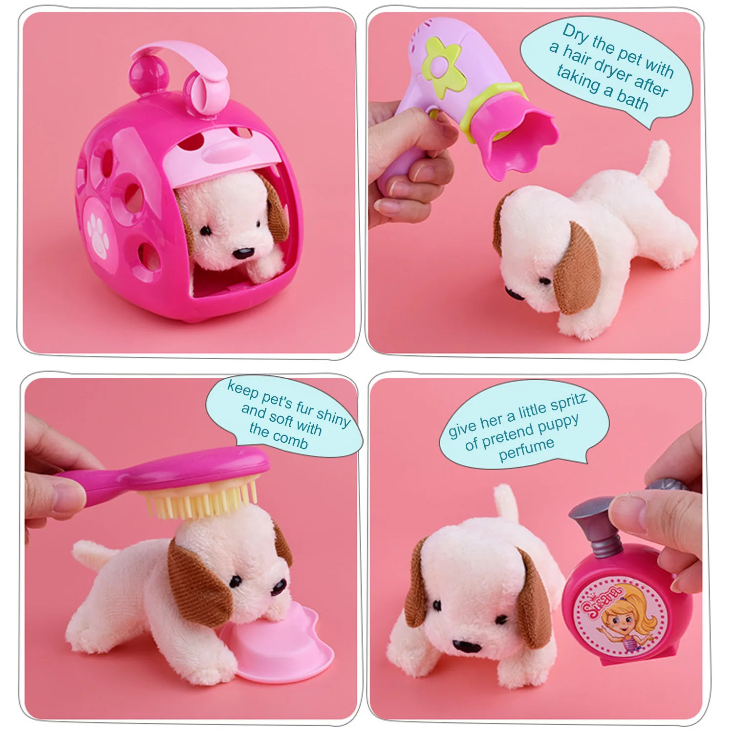 Уход за питомцами для детей комплект игрушек ролевых игр набор ухода собаками и