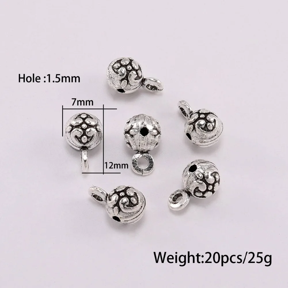 20 шт./лот зажимы для античной подвески коннекторы крючков ожерелья бусина