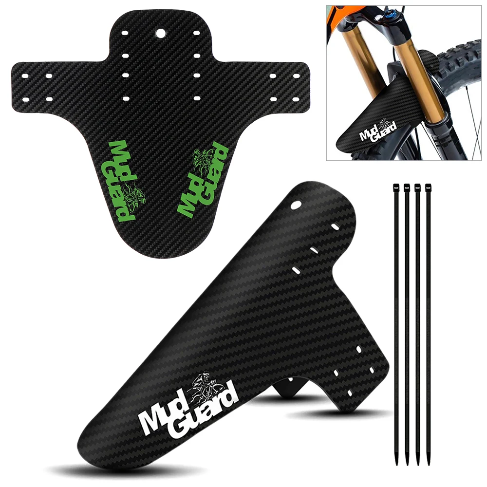 

1 Set Mountain Bike Fenders 3D Pattern Colorful Carbon Fiber Mud Guard Wings Saver Cycling Accessories Front Rear Mudguard