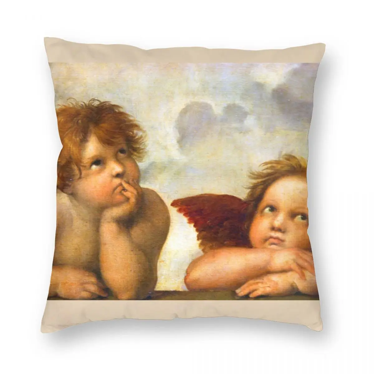 

Чехол с изображением ангелов, Cherubs, Рафаэля, сикстина, Мадонны, подушки, Полиэстеровая льняная бархатная креативная декоративная постельная...