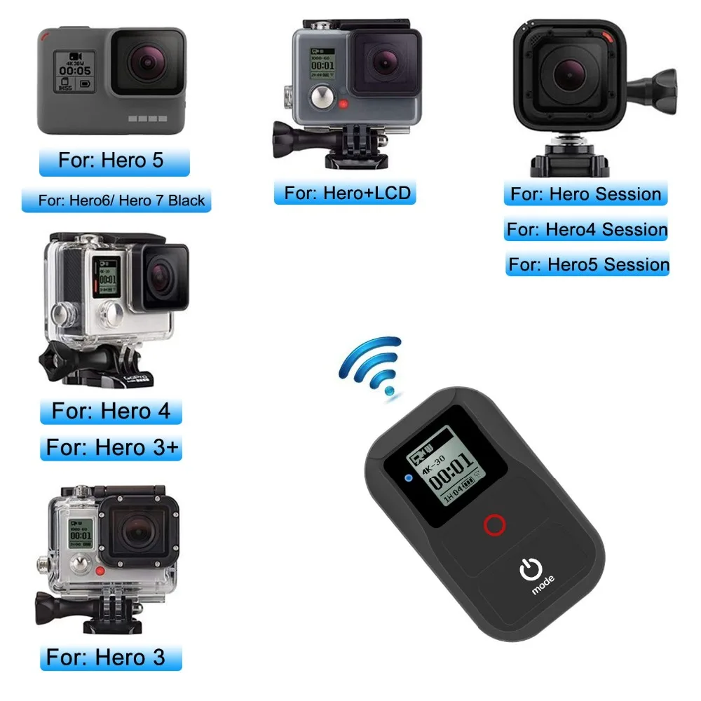 Wifi Пульт дистанционного управления аксессуары крепление для GoPro пульт дистанционного управления+ беспроводной RC зарядный кабель+ наручный ремень для Gopro hero 7 Black hero 6 5 4 3