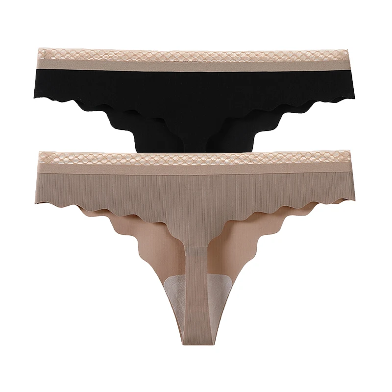 

6pcs/lot Women Seamless Panties Sexy Thong Comfort Silky Underwear Sports Tanga Temptation Low Waist Girls Ice Silk Underpants