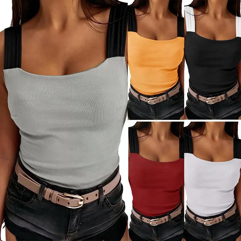 

Fashionable Sleeveless Color Slim Vest Tops Summer Tops Casual Camisole For Women Size Clothing For Women Plus Sexy O4N4