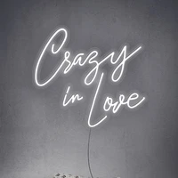 outdoor transparent acrylic crazy in love flex led custom neon sign light ins wall hanging decor wedding neon signs for room