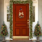 Рождественский венок, украшение для дома, милое и теплое, креативный дизайн, светодиодные фонарики, Рождественский венок из ротанга, круг горячая распродажа #35