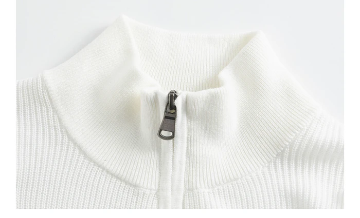 Giordano мужские свитера Mockneck половина Placket контрастный вязаный свитер молния муха Легкий эластичный мужской s свитера для 90059877