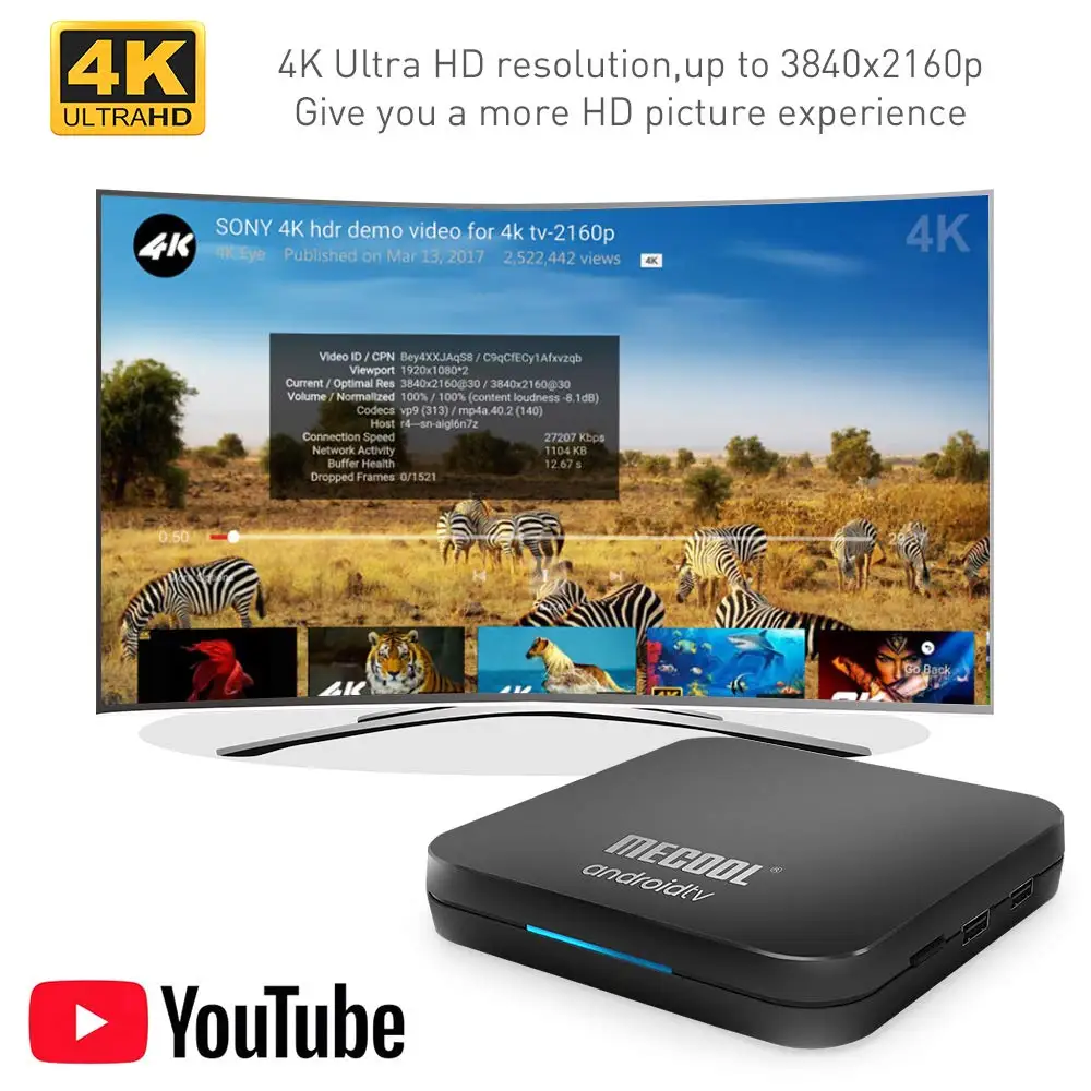 ТВ приставка MECOOL KM9 PRO сертифицированная Google Android 9 0 ATV 4G 32G TV Amlogic S905X2 4 K двойной Wifi