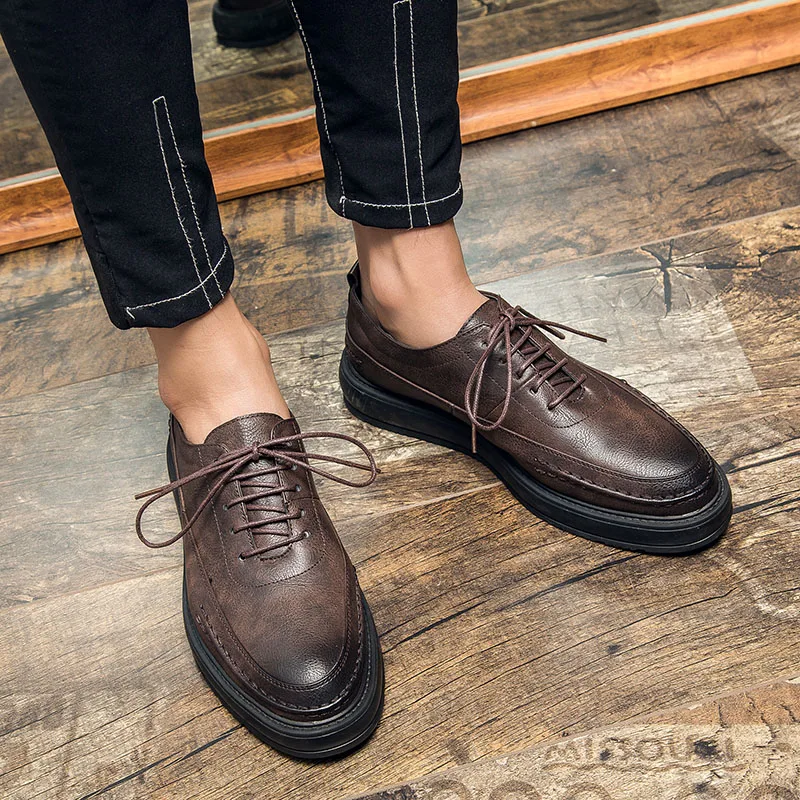 Мужские классические туфли оксфорды деловые мужские свадебные кожаные офисные