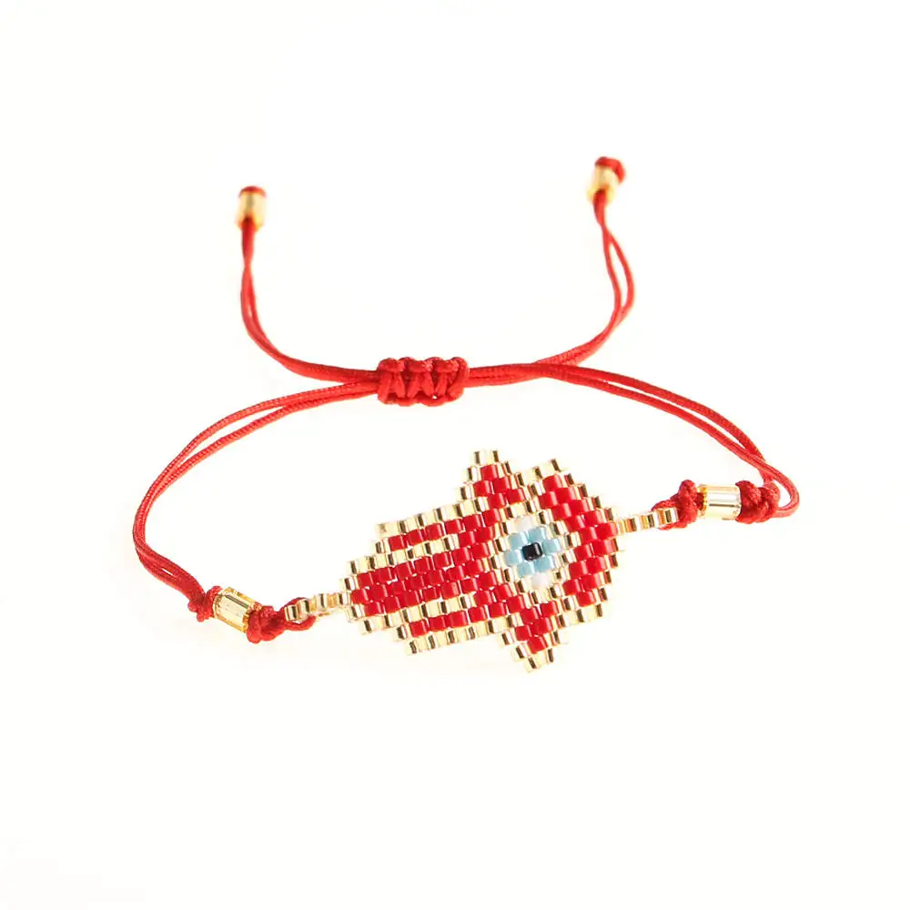 Go2boho Perles MIYUKI браслет evil eye Fatima Hamsa браслеты для женщин Delica бусы ювелирные изделия Pulsera Mujer ручной работы Boho - Окраска металла: MI-B190356A