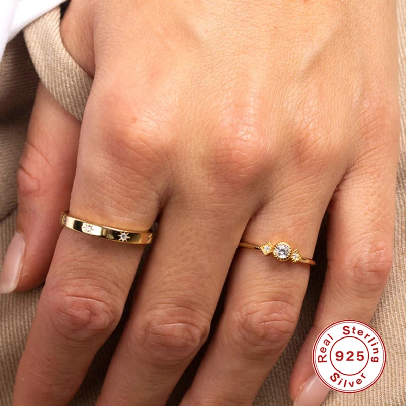 

BOAKO Anise Star Rings For Women Girls 925 Silver Ring 2020 Trend Anillos Mujer Fine Jewelry Paired Rings Wholesale #4.6