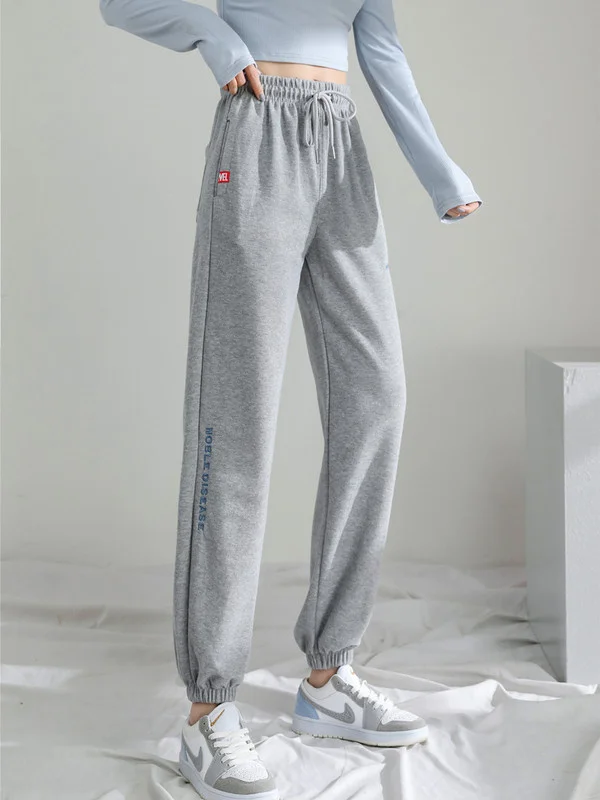 

Real Shot Casual Pants Sports Pants Female Loose-Fit Tappered Trousers