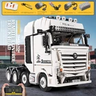 Высокотехнологичный телефон, грузовик с дистанционным управлением через приложение Arocs, автомобильный контейнер, ступенчатый прицеп, строительные блоки, детские подарки на день рождения, игрушки 42100