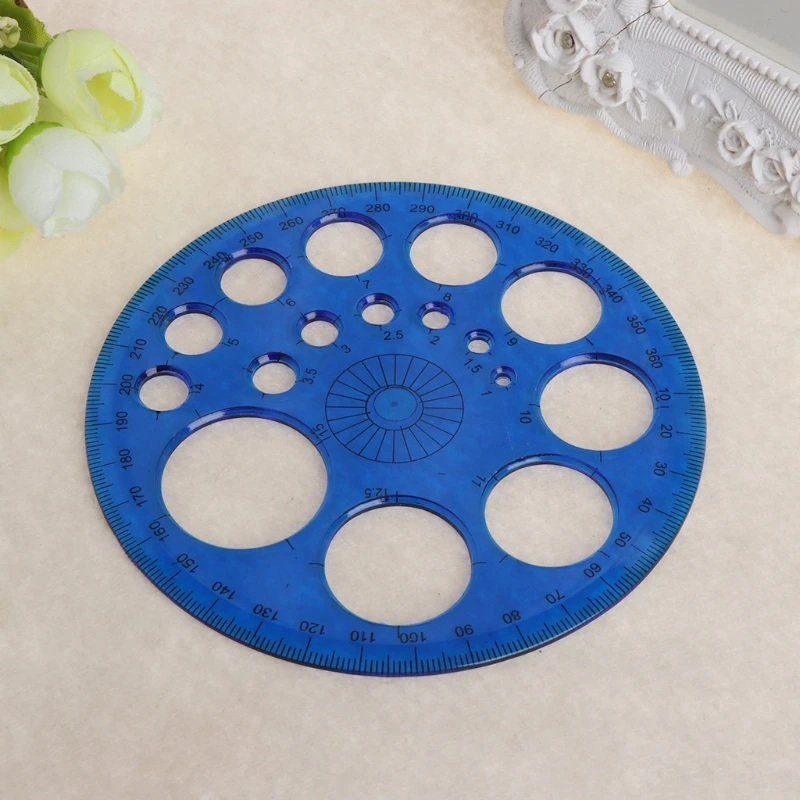 

360 Degree Protractor All Round Ruler Template Circle School Drafting Supplies