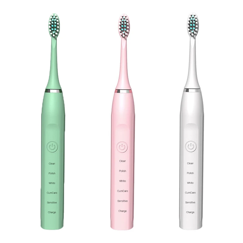 

Electric Toothbrush Couple Ultrasonic Adult Rechargeable Soft Hair Automatic Waterproof 3 Brush Head Travel Set