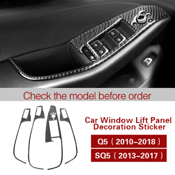 

Автомобильное украшение для интерьера из углеродного волокна, панель переключателя управления окном, наклейка для-Q5 (2010-2018) SQ5 (2013-2017)