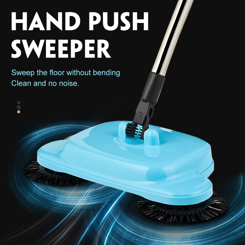 Hand Push Sweeper Mop Stainless Steel Sweeping Machine Type Magic Broom Dustpan Handle Household Cleaning Tool | Дом и сад