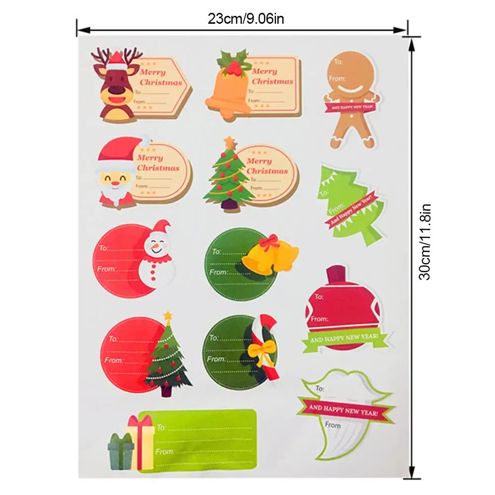 Рождественские самоклеящиеся наклейки для подарочных бирок рождественских