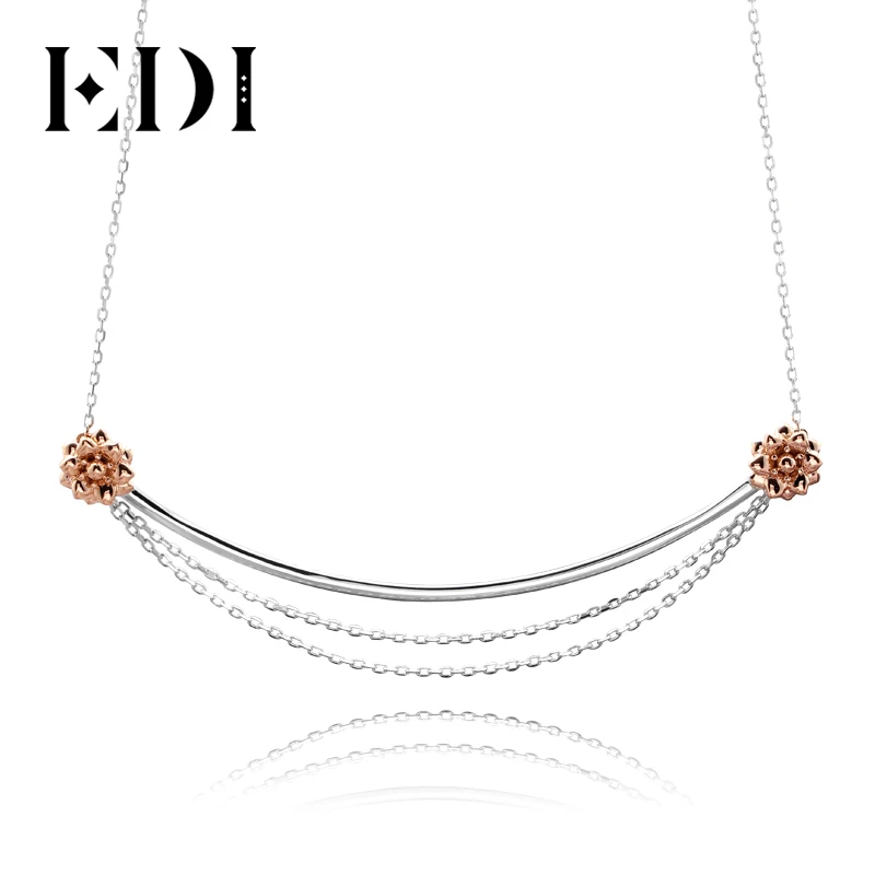 Женское колье чокер из розового золота с подвеской в виде солнечного цветка или