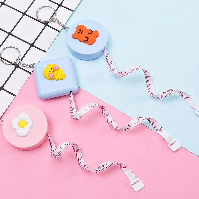 

2pcs Multifunctional Automatic Self-locking Small Tape Measure Portable Inch Keychain Waterproof Soft Ruler Meter Ruler