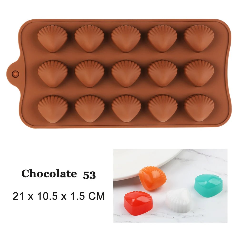 

Silicone Chocolate Mold Pretty 3D Shell Patterns Non-stick Baking Tools for Chocolate Candy Fudge Ice Jelly Resin Kitchen Set