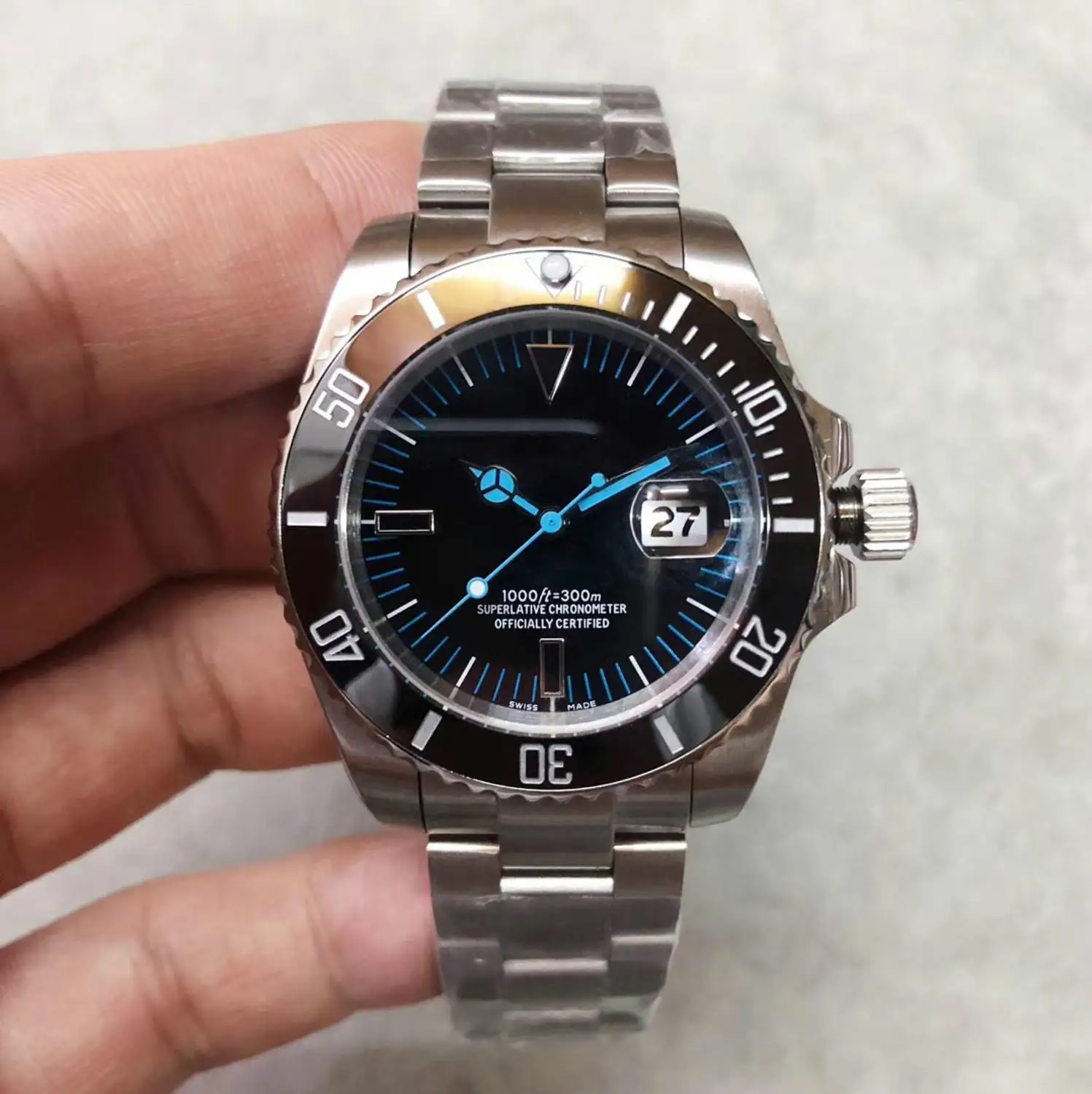 Роскошные часы Дата керамический ободок сапфировое стекло Автоматическая