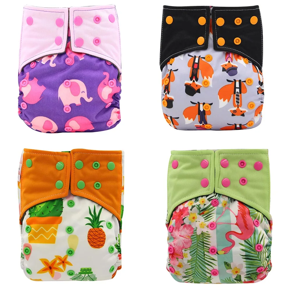 4 шт./упак. детские подгузники все в 2 AI2 двойные комплекты тканевые многоразовые