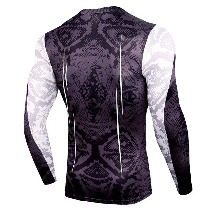 Компрессионная майка с длинным рукавом для фитнеса 2019 Мужская быстросохнущая