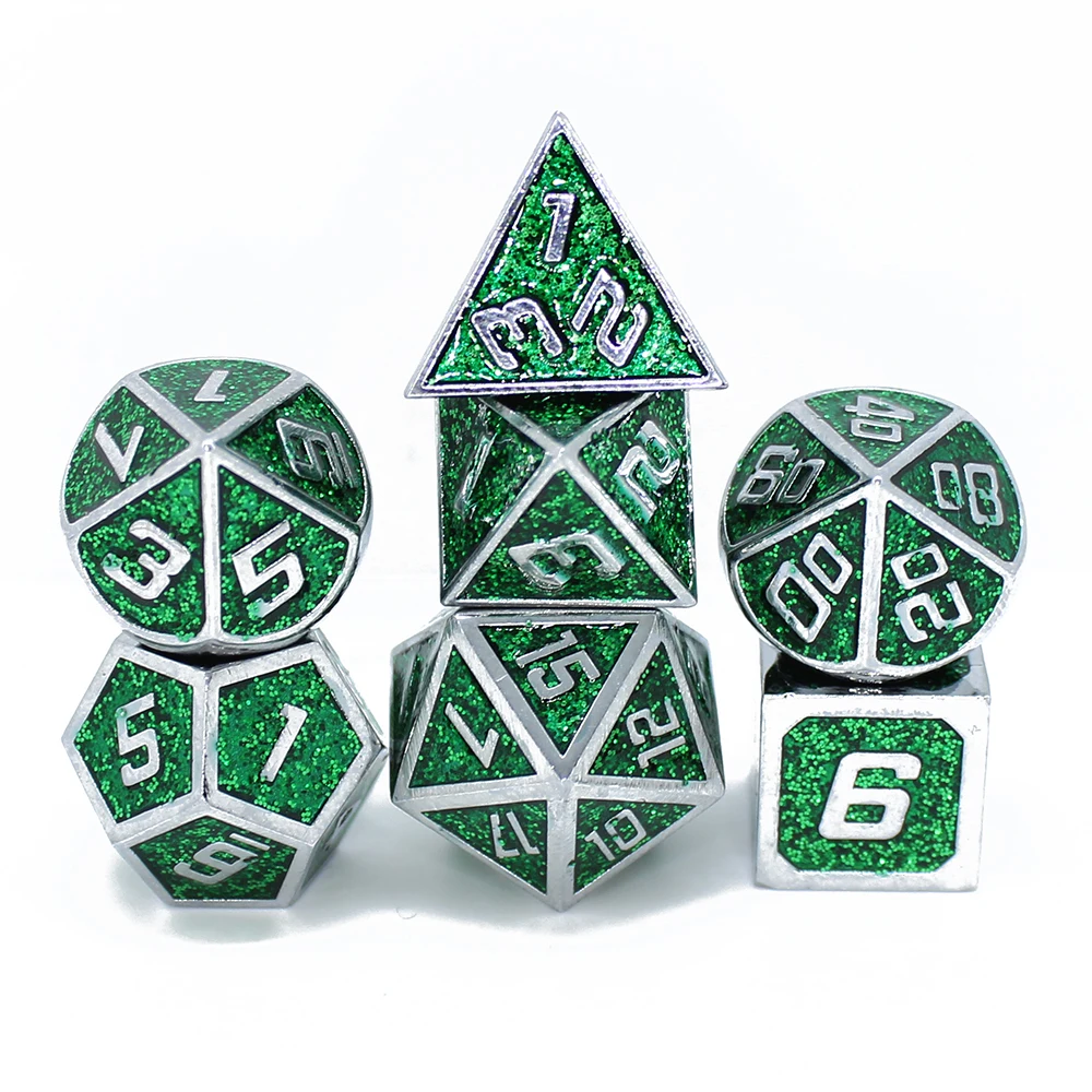 Набор игральных костей dnd металлические игральные кости 7 шт. с чехлом для ролевых