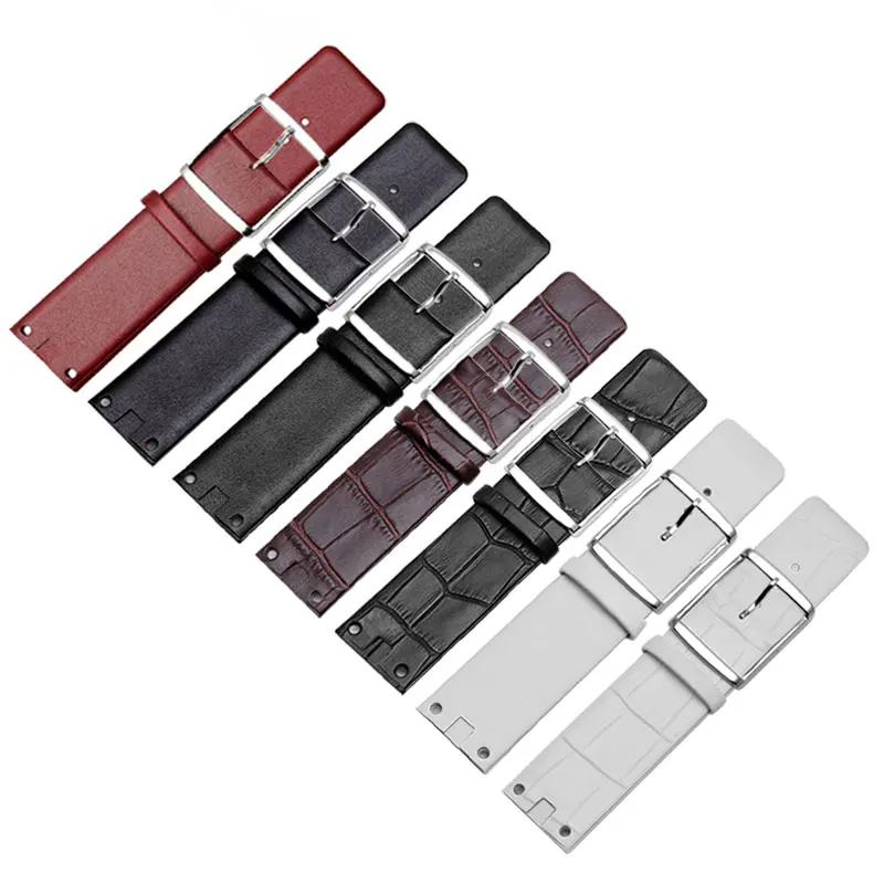 Кожаный ремешок для часов 22 мм с пряжкой булавкой и вогнутым интерфейсом