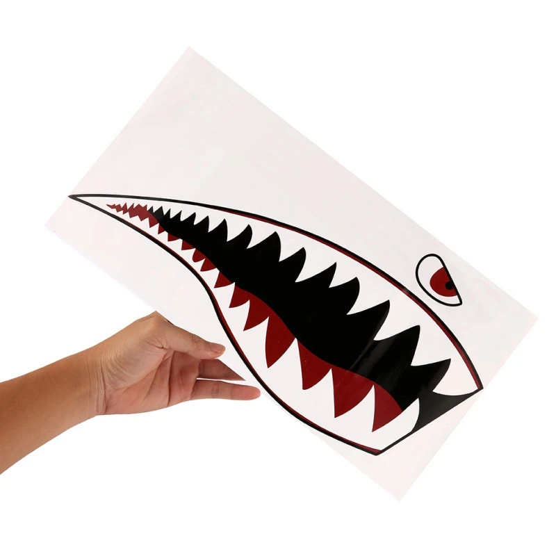 

2PCS Waterproof Vinyl Decal Shark Teeth Stick For Kayak Boats Car Truck Stickers