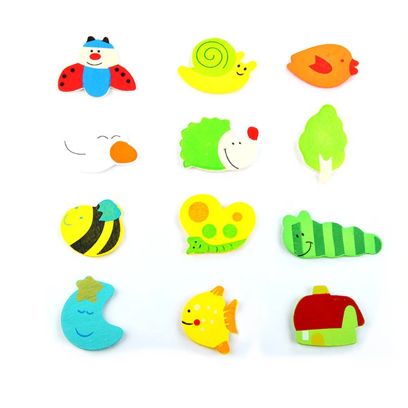 12 шт./компл. и рисунками животных для малышей магниты на холодильник цифры