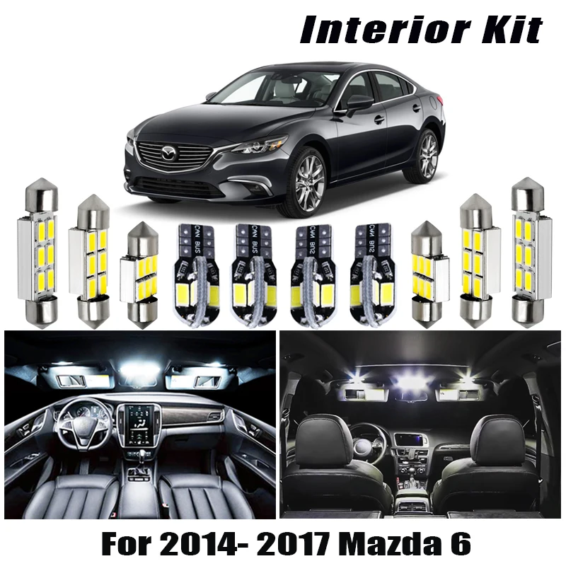 Комплект светодиодных ламп для салона аксессуары Mazda 6 2014 2017 купольная карта