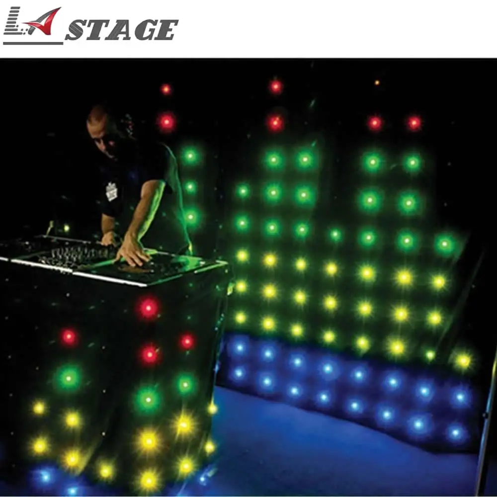 Free Shipping P18 Concert Party Show Stage Lighting Led Cloth 1M*2M Width DJ Booth Vision Video Curtain