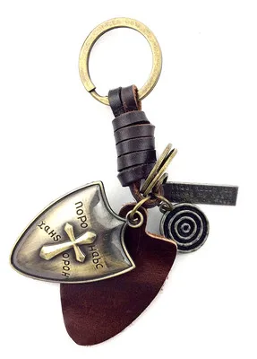 Необычные Ретро тканые кожаные панк Ветер щит Шахта нежный брелок кулон