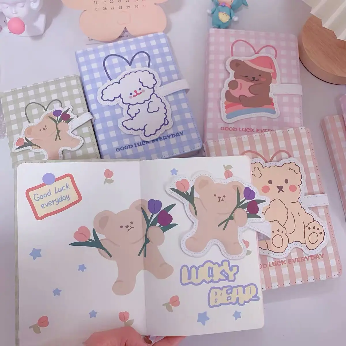 MINKYS Новое поступление А5/А6 Kawaii PU Медведь Дневник Журнал блокнот планировщик