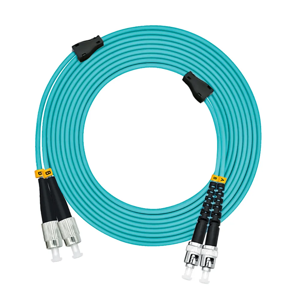 

Indoor Armored 5 Meters ST-FC Duplex 10 Gigabit 50/125 Multi-mode Fiber Optical Cable OM3 Aqua 10GB FC to ST Patch Cord Jumper